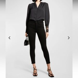 NWT L'Agence Margot High-Rise Black Skinny Ankle Jeans